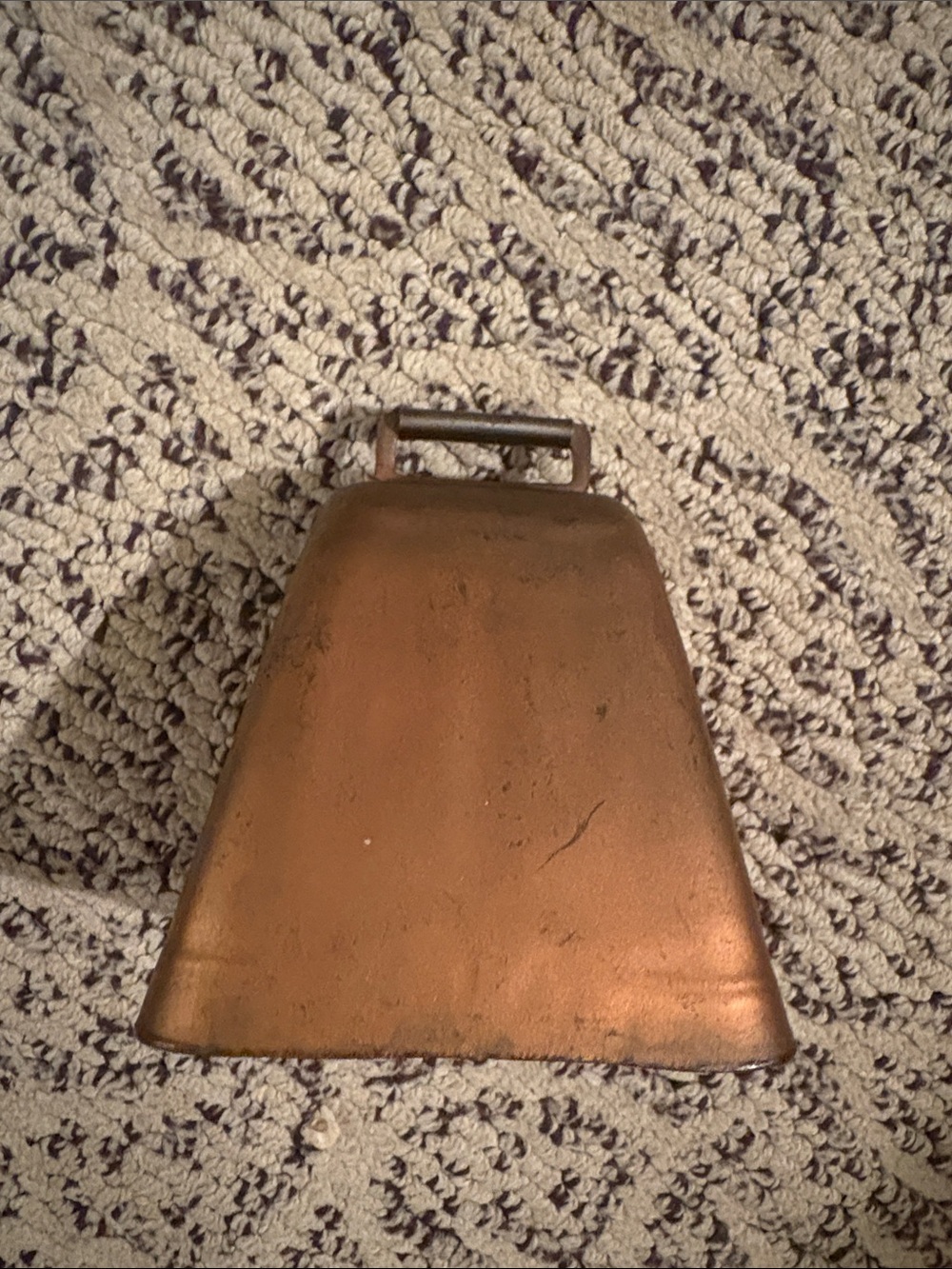 Vintage Copper Tone Cowbell home Decor - Rustic Accent